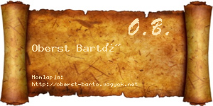 Oberst Bartó névjegykártya